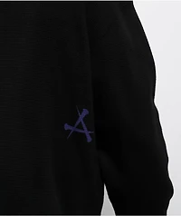 Affliction Winged Up Rhinestone Purple Oversized Thermal Long Sleeve T-Shirt