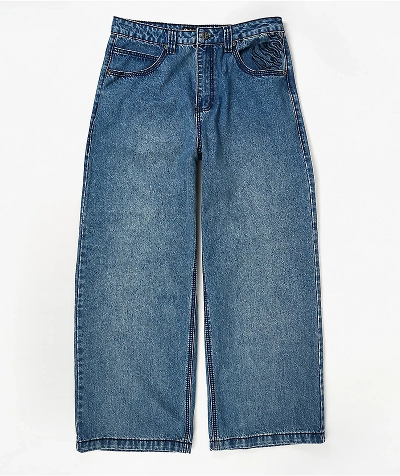 Affliction Wings Medium Wash Wide Leg Jeans