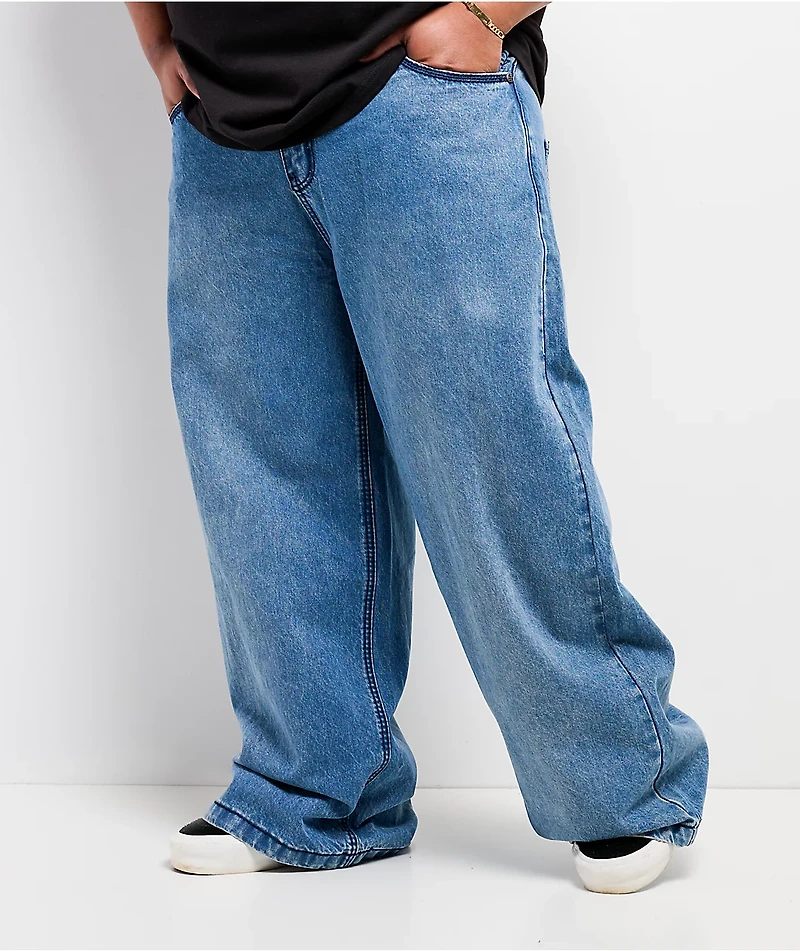 Affliction Wings Medium Wash Wide Leg Jeans