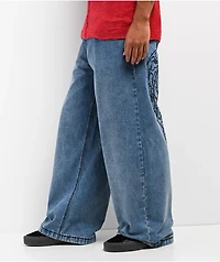 Affliction Wings Medium Wash Wide Leg Jeans
