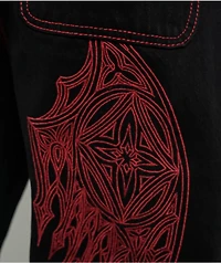 Affliction Wings Wide Leg Black Jeans