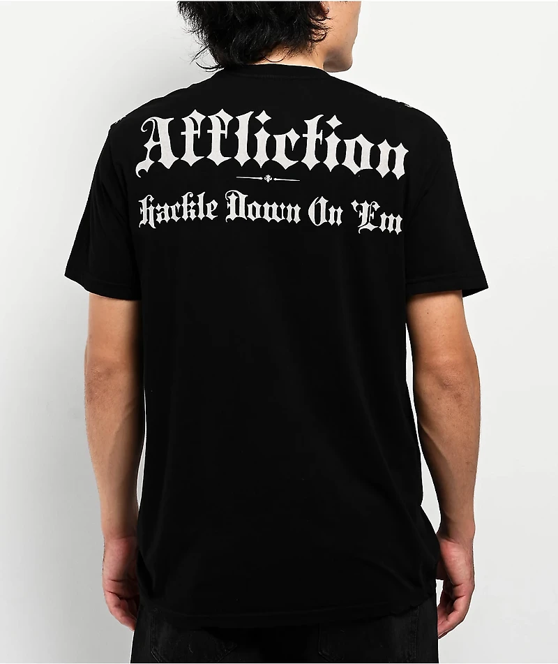 Affliction x Haunted Mound Hackle Down On Em Black T-Shirt