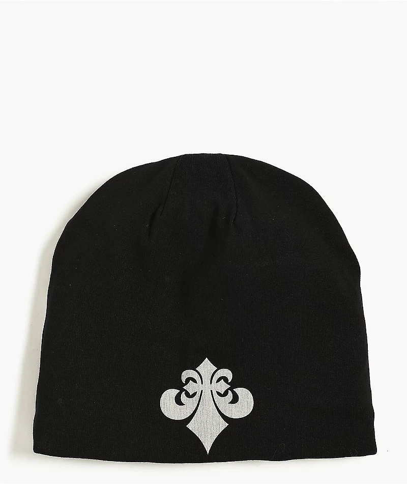 Affliction x Haunted Mound Harold Black Reversible Skully Beanie