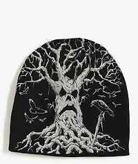 Affliction x Haunted Mound Harold Black Reversible Skully Beanie