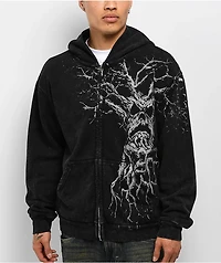 Affliction x Haunted Mound Harold Black Wash Zip Hoodie