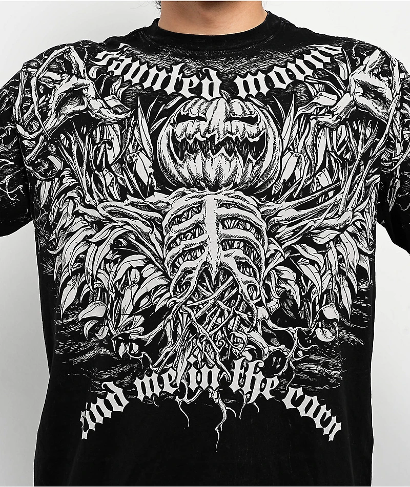 Affliction x Haunted Mound Jacko Man Black Wash T-Shirt