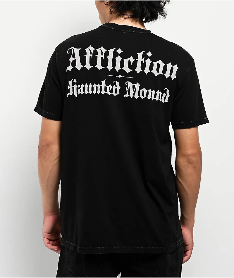 Affliction x Haunted Mound Jacko Man Black Wash T-Shirt