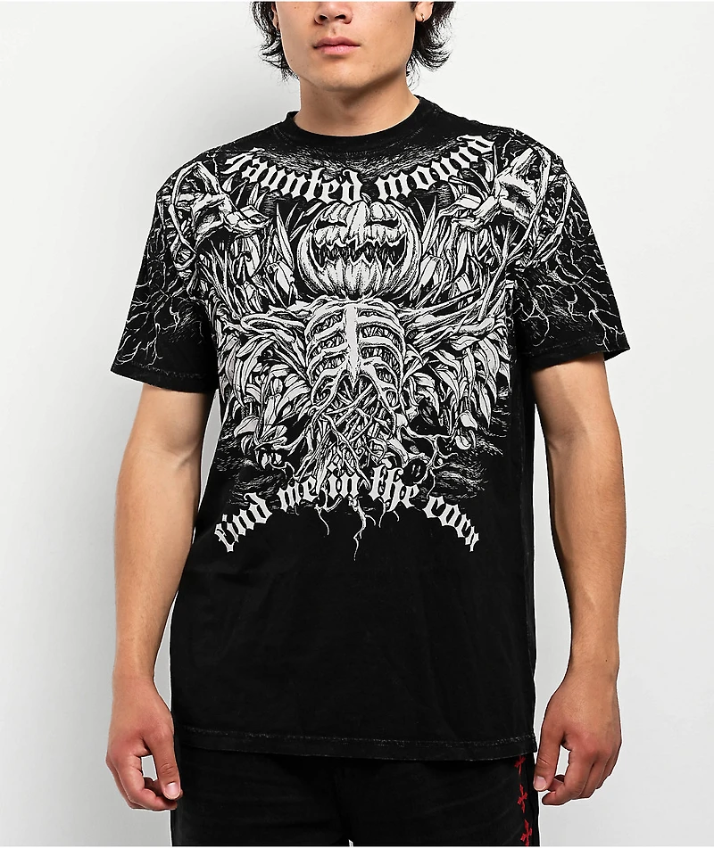 Affliction x Haunted Mound Jacko Man Black Wash T-Shirt