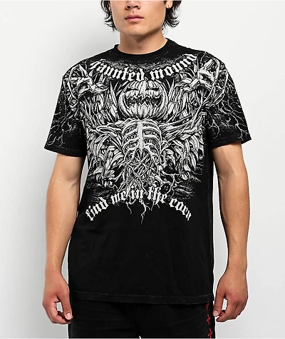 Affliction x Haunted Mound Jacko Man Black Wash T-Shirt