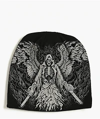 Affliction x Haunted Mound Massacre Black Reversible Skully Beanie
