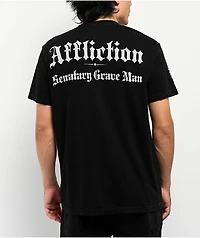 Affliction x Haunted Mound Sematary Grave Man Black Wash T-Shirt