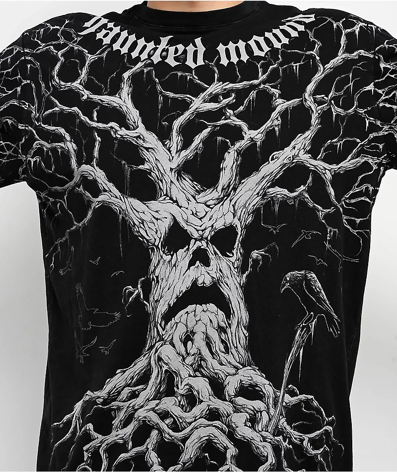 Affliction x Haunted Mound Tree Black Wash Long Sleeve T-Shirt