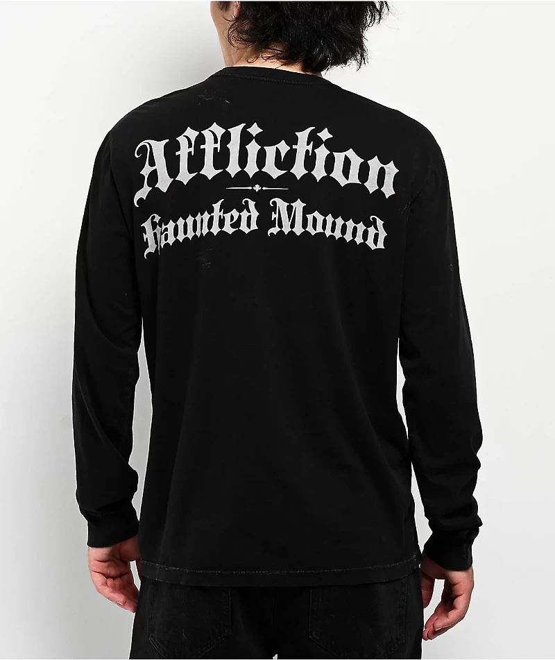 Affliction x Haunted Mound Tree Black Wash Long Sleeve T-Shirt
