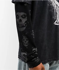 Affliction x Misfits Bat Black Wash 2fer Long Sleeve T-Shirt