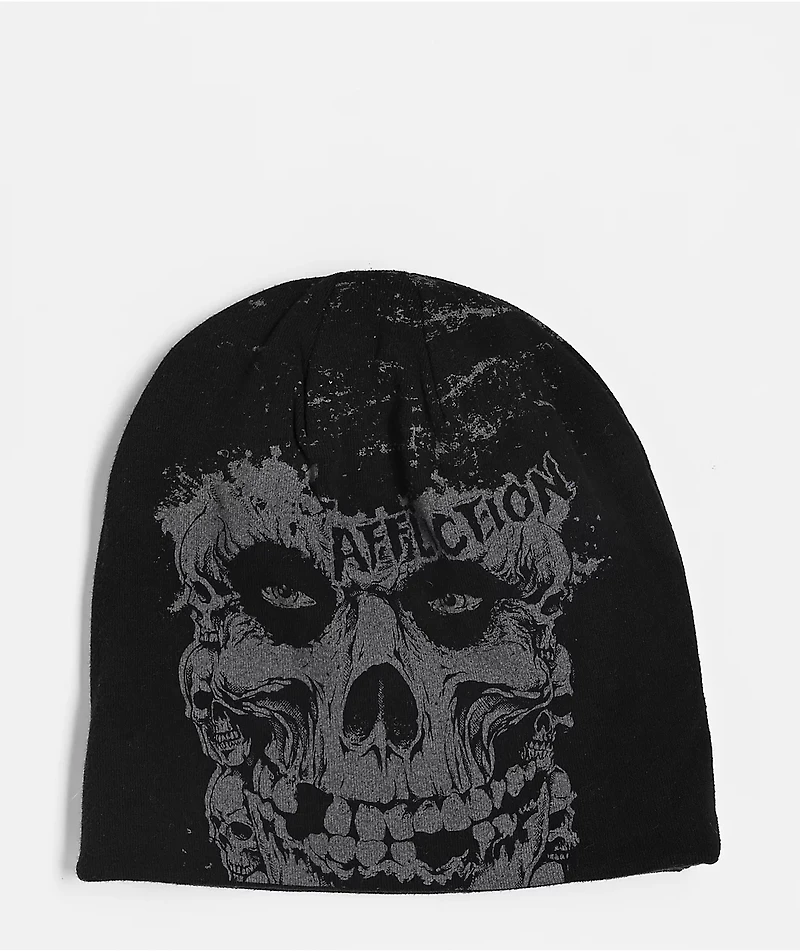 Affliction x Misfits Black Reversible Skully Beanie