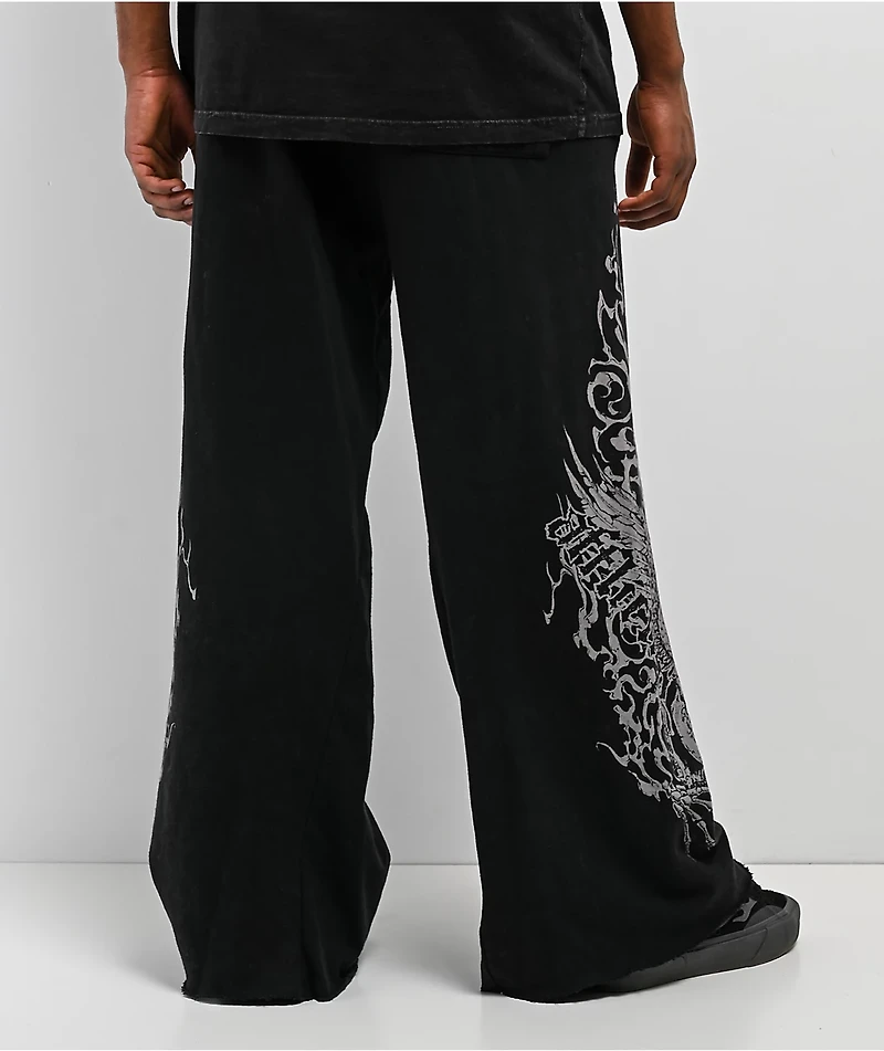 Affliction x Misfits Black Wash Sweatpants