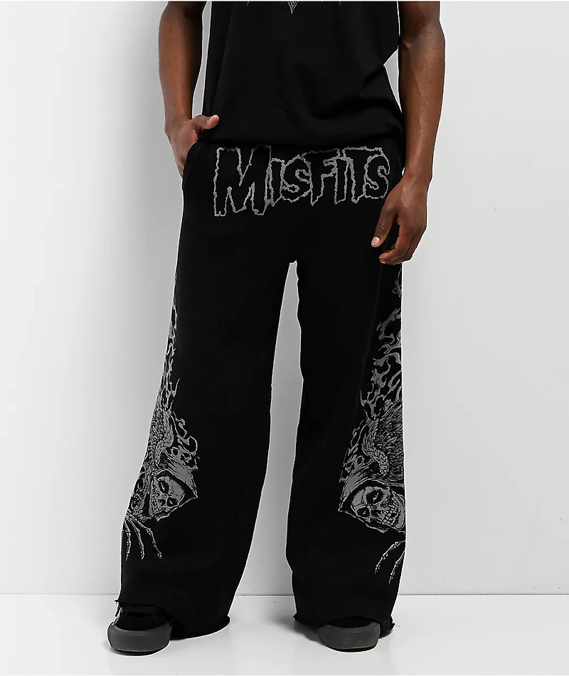 Affliction x Misfits Black Wash Sweatpants