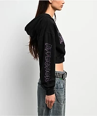 Affliction x Misfits Crypt Black Crop Zip Hoodie