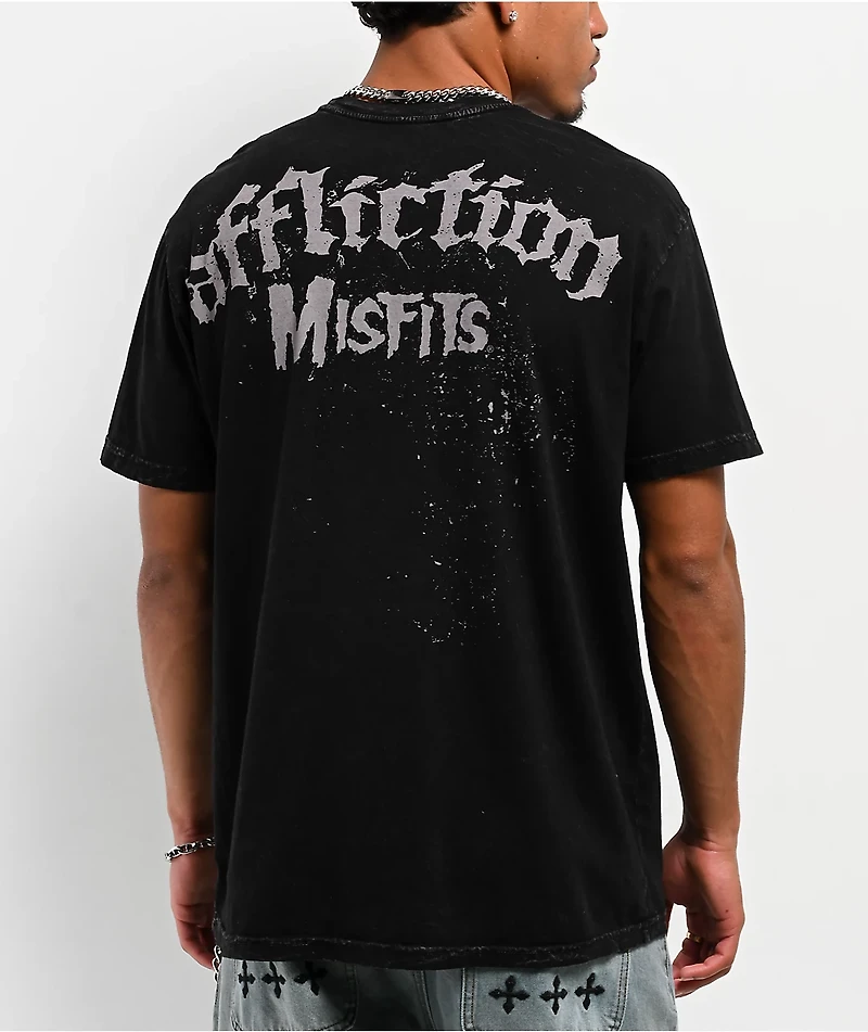 Affliction x Misfits Crypt Black Wash T-Shirt