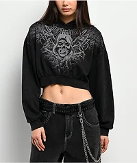 Affliction x Misfits Reaper Black Crop Hoodie