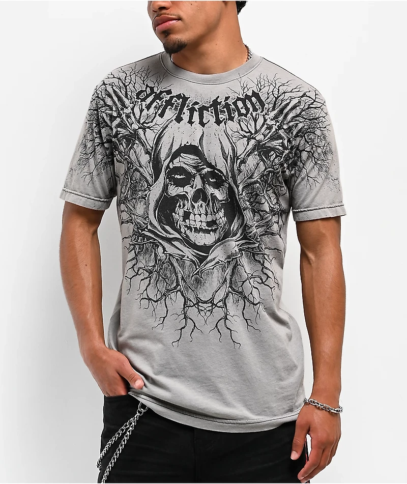 Affliction x Misfits Reaper Grey T-Shirt
