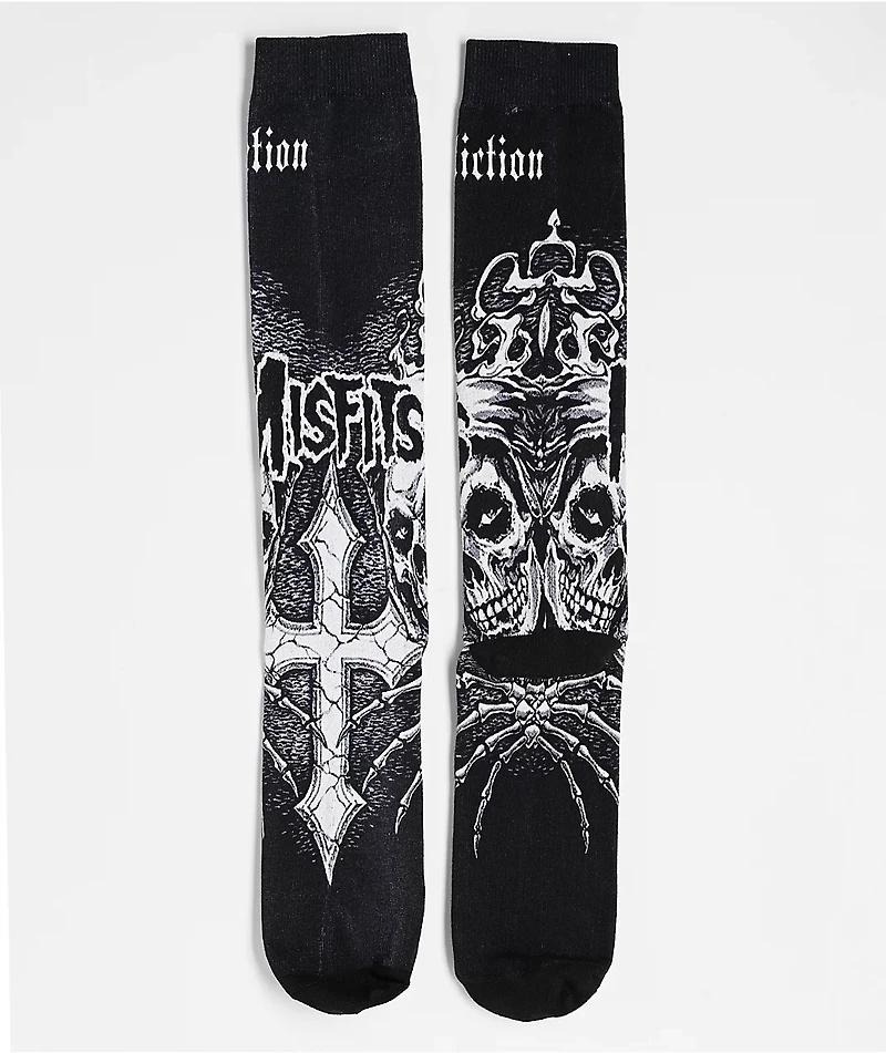 Affliction x Misfits Wings Black Crew Socks