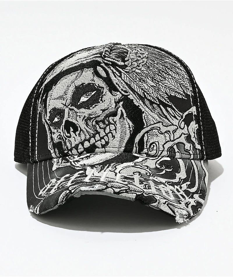 Affliction x Misfits Wings Black Trucker Hat