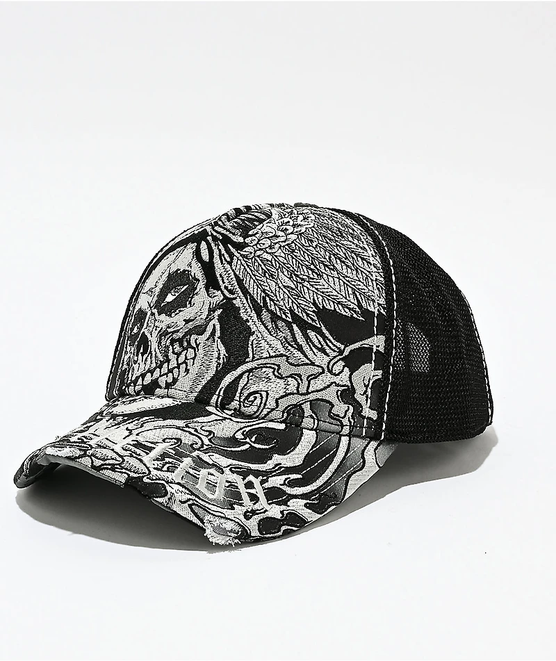 Affliction x Misfits Wings Black Trucker Hat