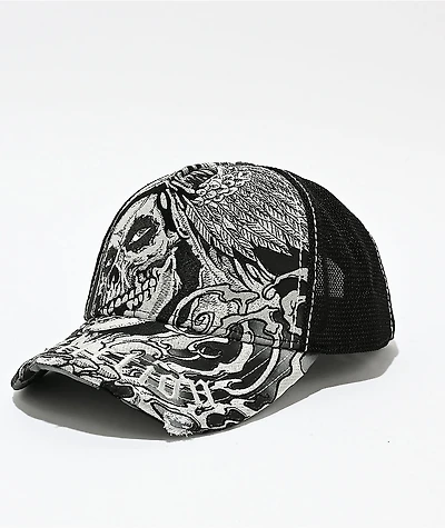 Affliction x Misfits Wings Black Trucker Hat