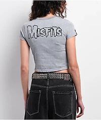 Affliction x Misfits Wings Grey Wash Crop T-Shirt