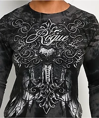 Affliction x Rogue Artesia Rhinestone Black Long Sleeve T-Shirt