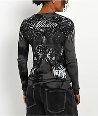 Affliction x Rogue Artesia Rhinestone Black Long Sleeve T-Shirt