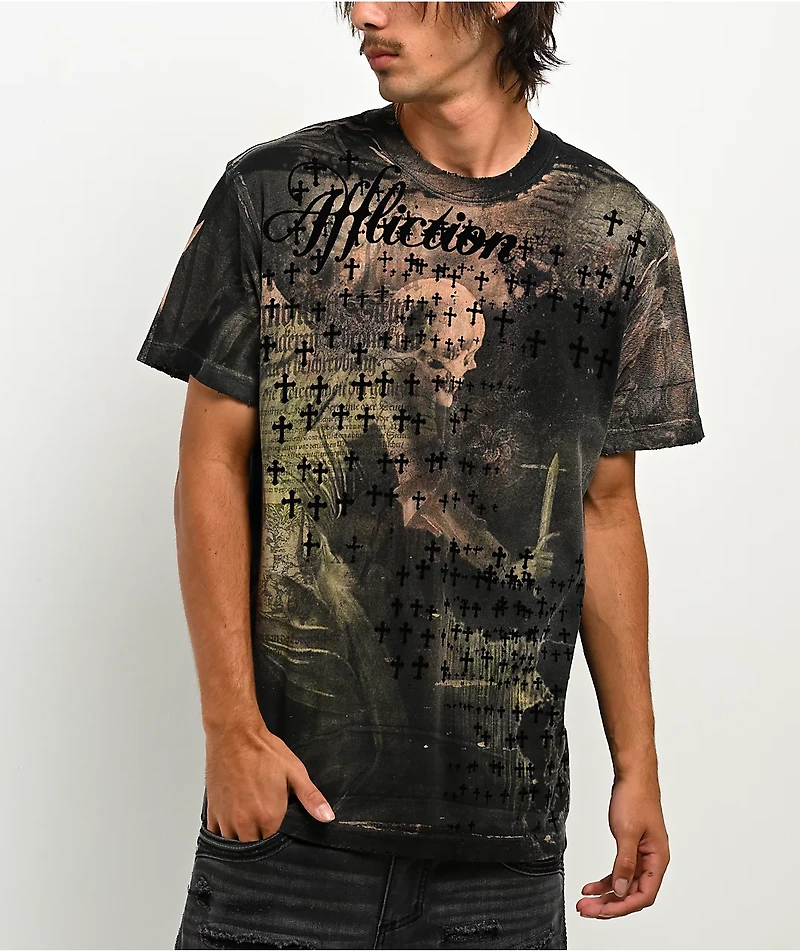Affliction x Rogue Dagger Black Wash T-Shirt
