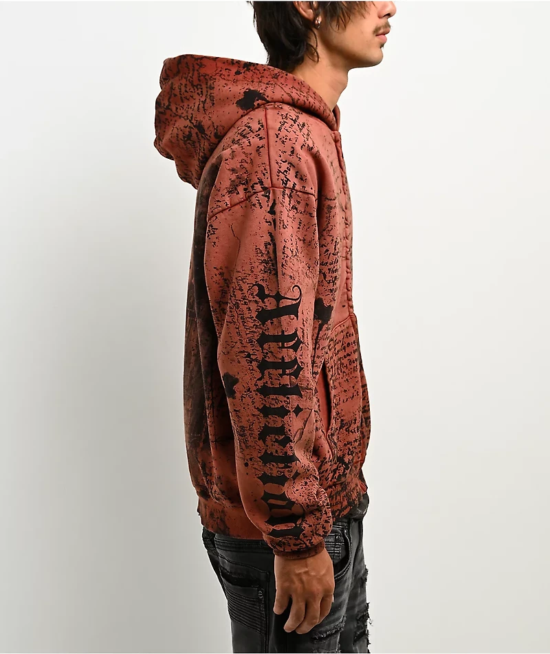 Affliction x Rogue Mourning Orange Zip Hoodie