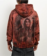 Affliction x Rogue Mourning Orange Zip Hoodie