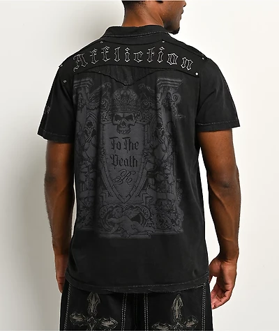 Affliction x Rogue Scribe Black Polo T-Shirt