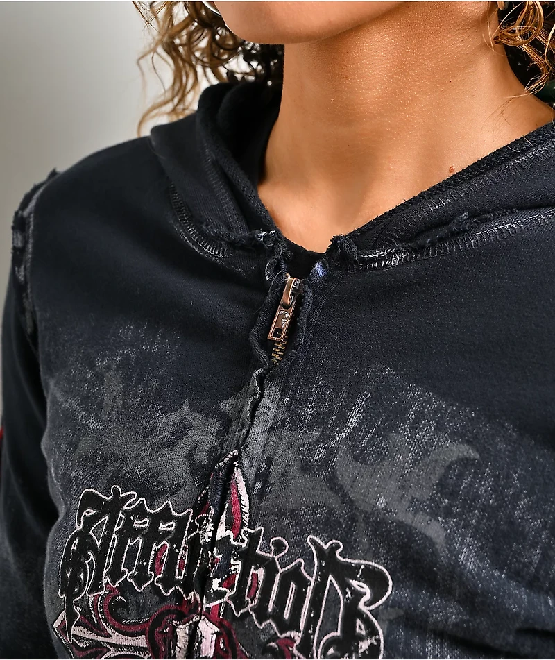 Affliction x Rogue Shaylene Blue Zip Hoodie