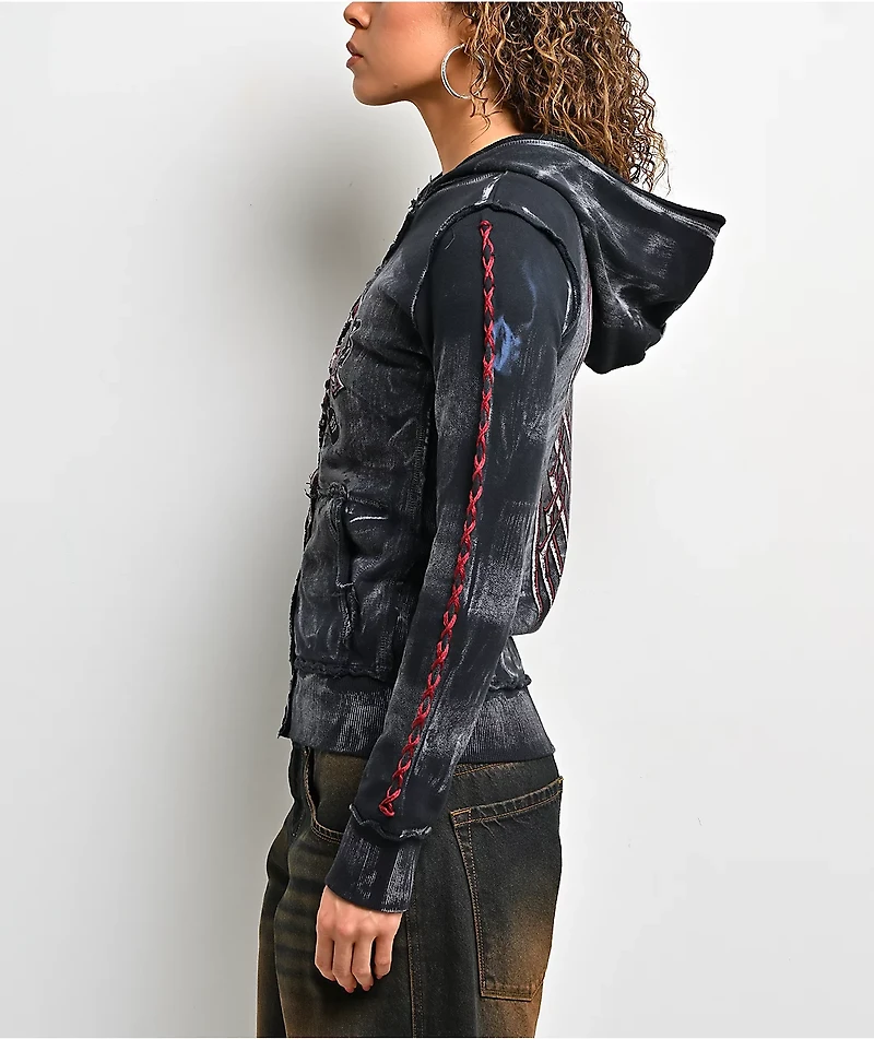 Affliction x Rogue Shaylene Blue Zip Hoodie