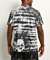 Affliction x Rogue Striped White T-Shirt