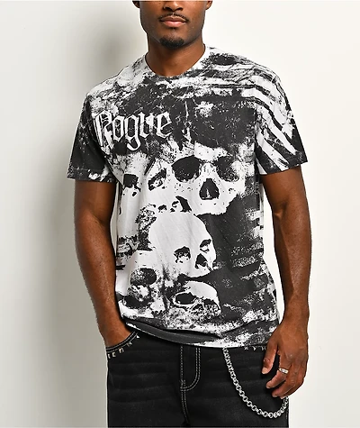 Affliction x Rogue Striped White T-Shirt