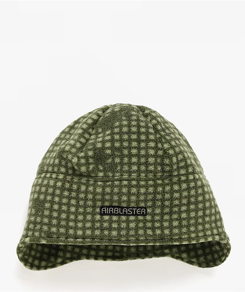Airblaster Dropdown Olive Grid Fleece Hat