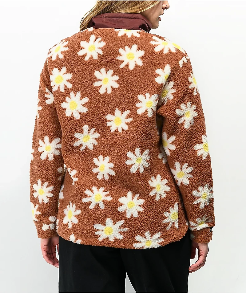 Airblaster Sherpa Rust Daisy Half Zip Fleece Jacket