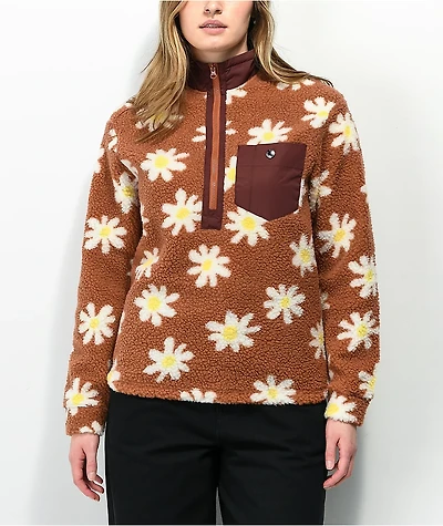 Airblaster Sherpa Rust Daisy Half Zip Fleece Jacket
