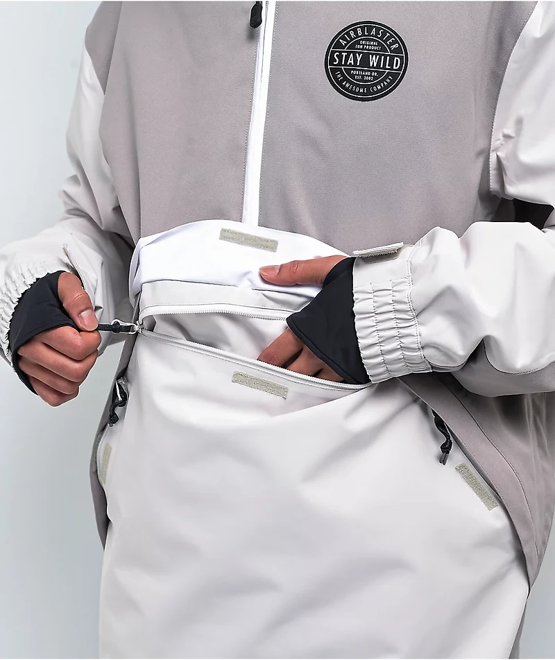 Airblaster Trenchover Grey 15K Anorak Snowboard Jacket