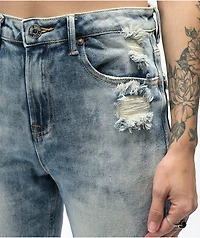 Almost Famous Acid Wash Denim Mom Jeans