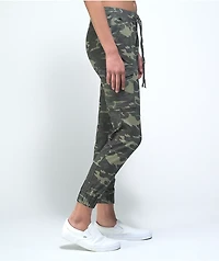 Almost Famous Green Camo Cargo Jogger Pants