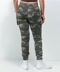 Almost Famous Green Camo Cargo Jogger Pants