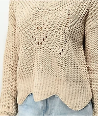 Almost Famous Nude Cable Mix Stitch Sweater