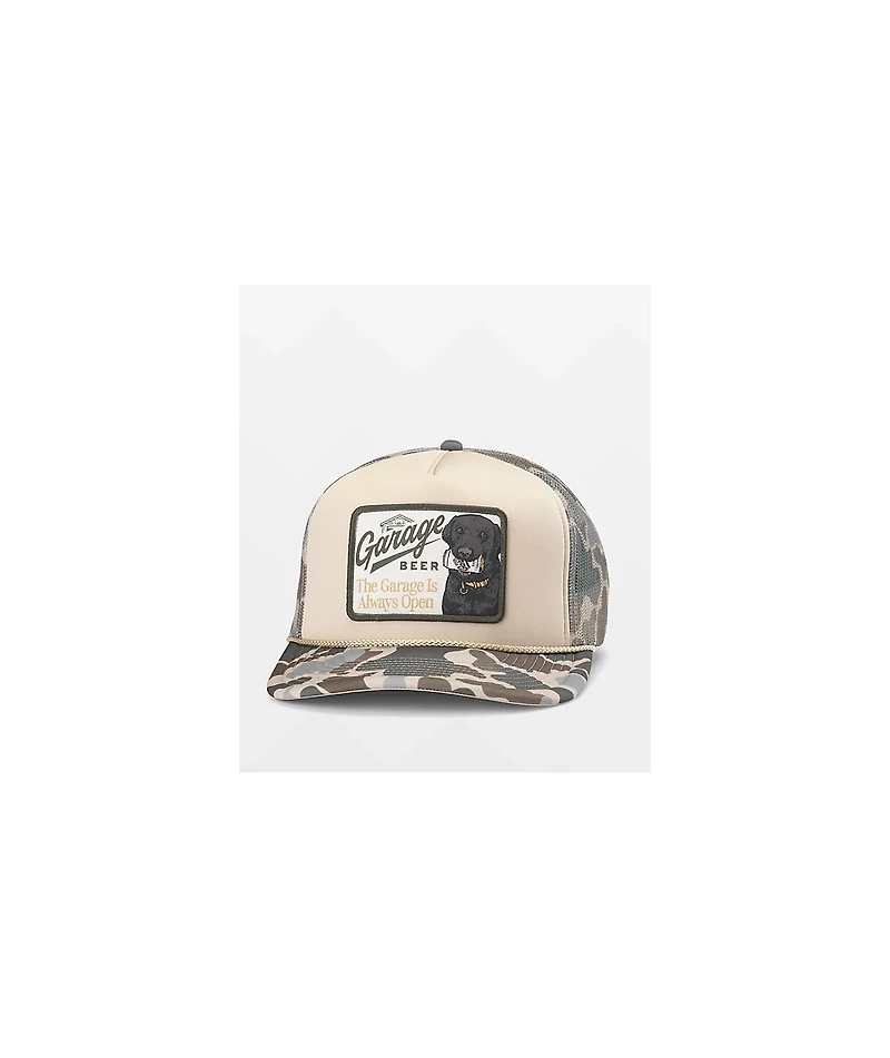 American Needle x Garage Beer Dog Camo Sand & Camo Trucker Hat