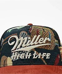 American Needle x Miller High Life Fish Tapestry Red Snapback Hat